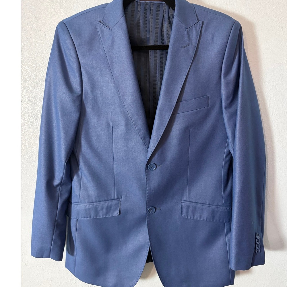 Gulliano Couture ST Alfredi Blazer 36S Blue Super 180s Wool Blend Quiet Luxury